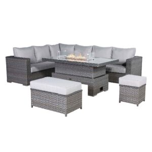 RR521F Rising Firepit Modular Corner Sofa Set