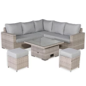 RR271 Square Dining Set with Rising Table – Modern Outdoor Design