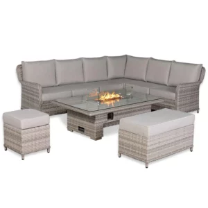 RR266F Large Right-Hand Corner Sofa Set with Rising Fire Pit Table