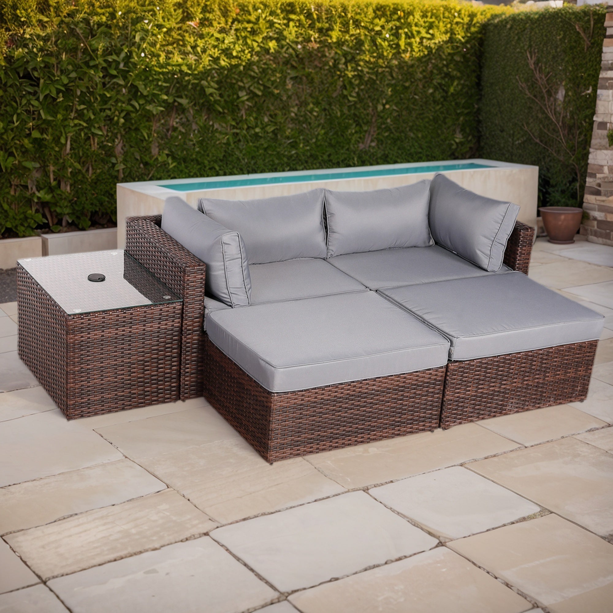 534a6bb247d56b30259533de152a53c-1.jpg Verona Modular Lounge Sofa Set with Side Table in Brown Rattan (Includes FREE Cover) - AMC Furniture