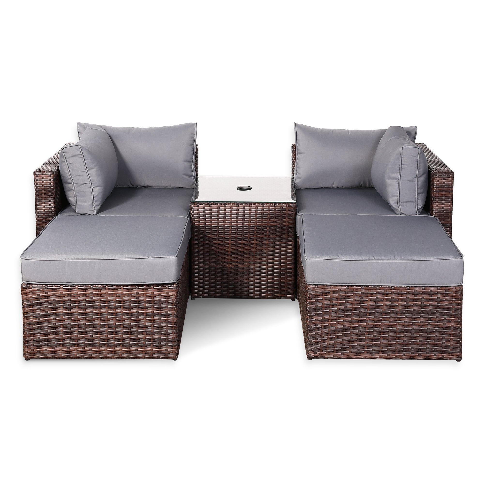 MG_6617-1.jpg Verona Modular Lounge Sofa Set with Side Table in Brown Rattan (Includes FREE Cover) - AMC Furniture
