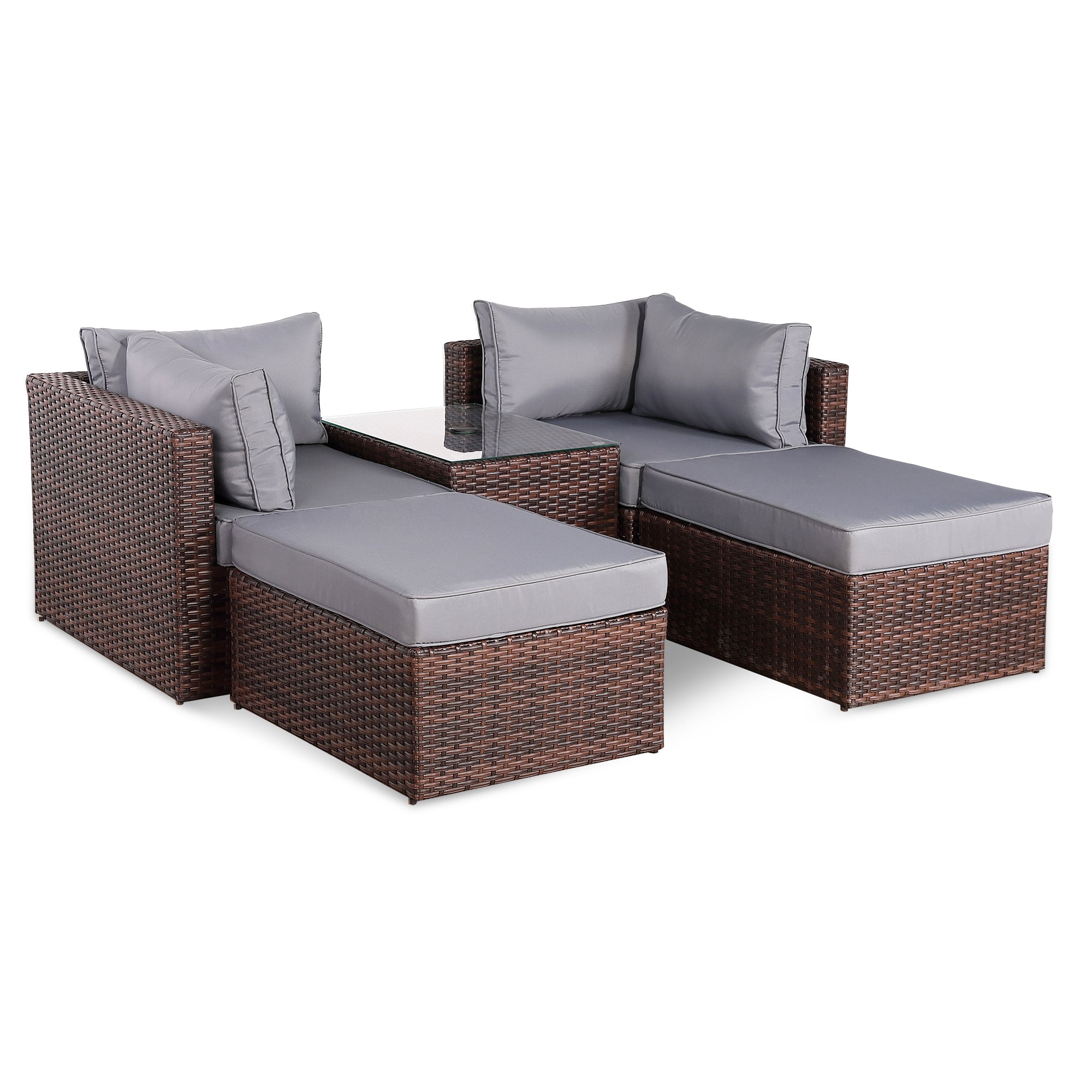 MG_6621-1.jpg Verona Modular Lounge Sofa Set with Side Table in Brown Rattan (Includes FREE Cover) - AMC Furniture