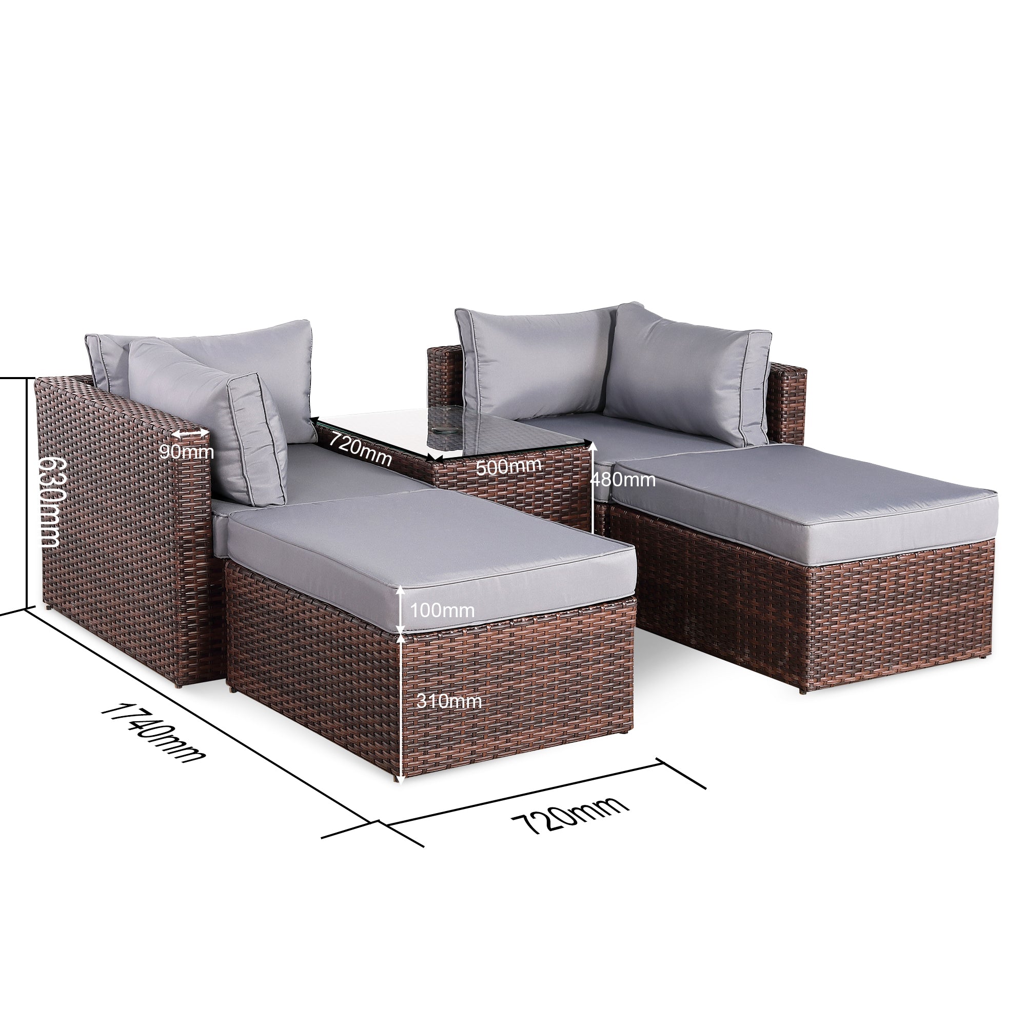 dimension_fb1335dc-569b-487d-892c-7057c0662606-1.jpg Verona Modular Lounge Sofa Set with Side Table in Brown Rattan (Includes FREE Cover) - AMC Furniture